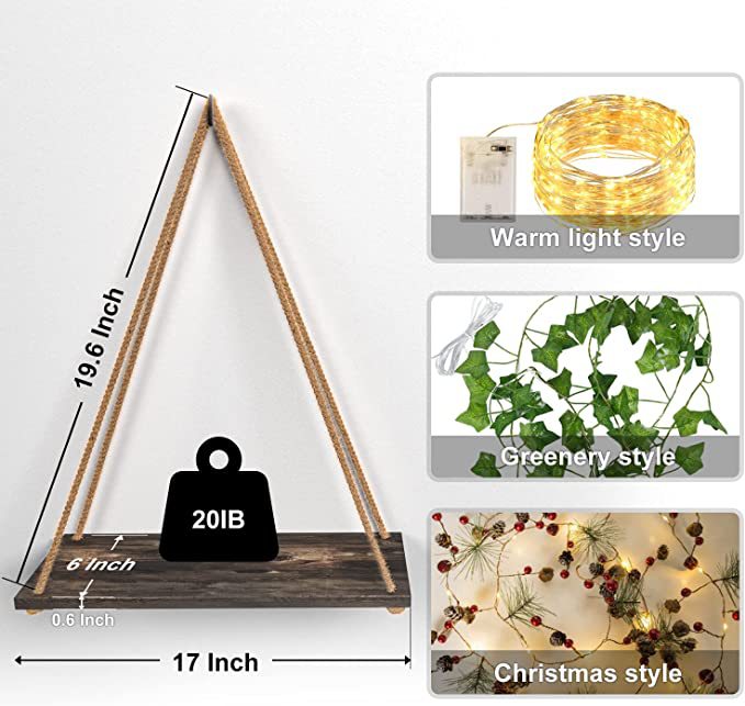 LED Strip Wall Decor with Hanging Plant