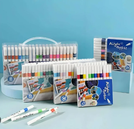 24/36/48/60/80 pcs Children Acrylic Marker Set